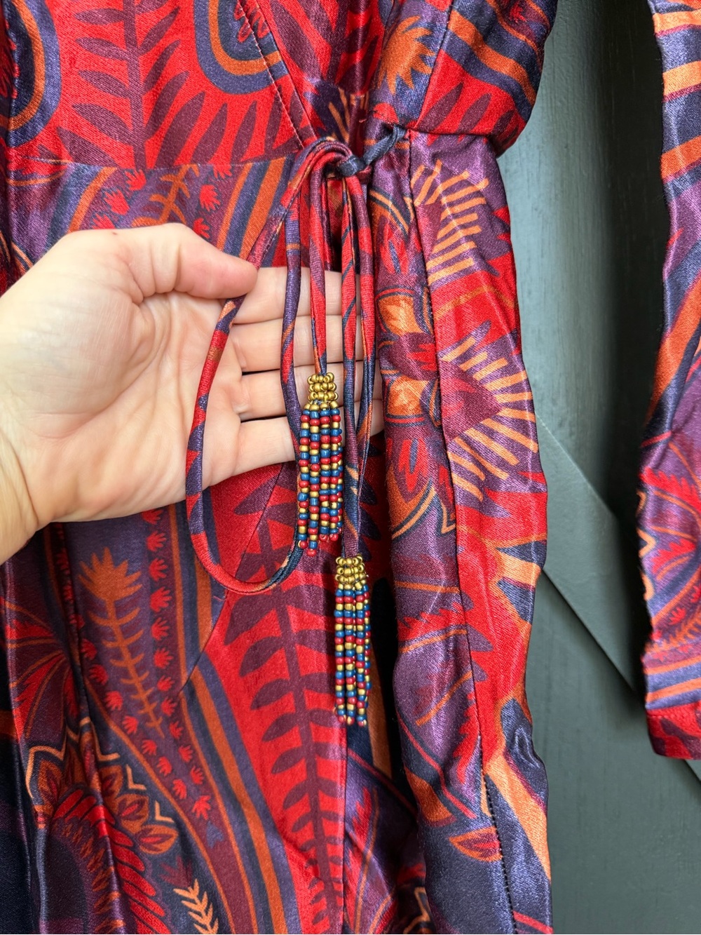 FARM Rio Macaw Arabesque Mini Wrap Dress, Size Small - Picture 3 of 10